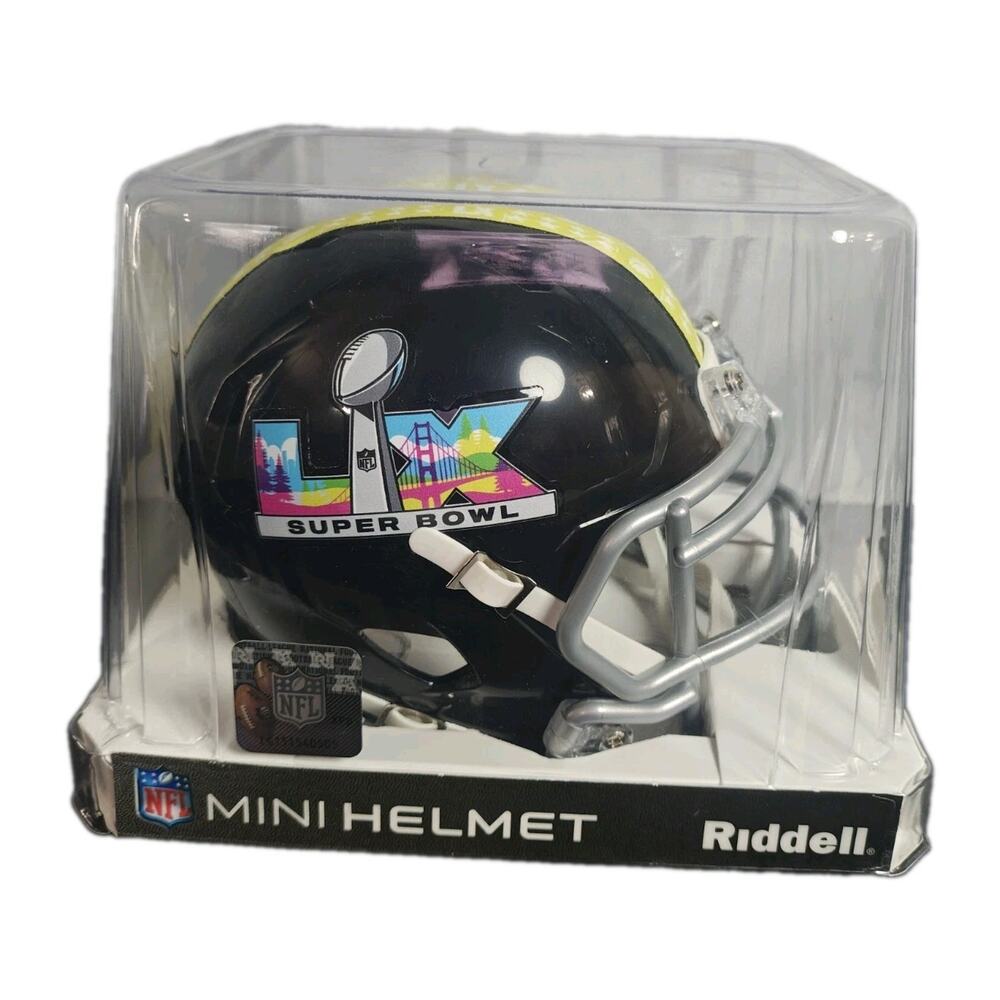NFL Super Bowl LX 60 Speed Mini Helmet Riddell Black 2026 NIB